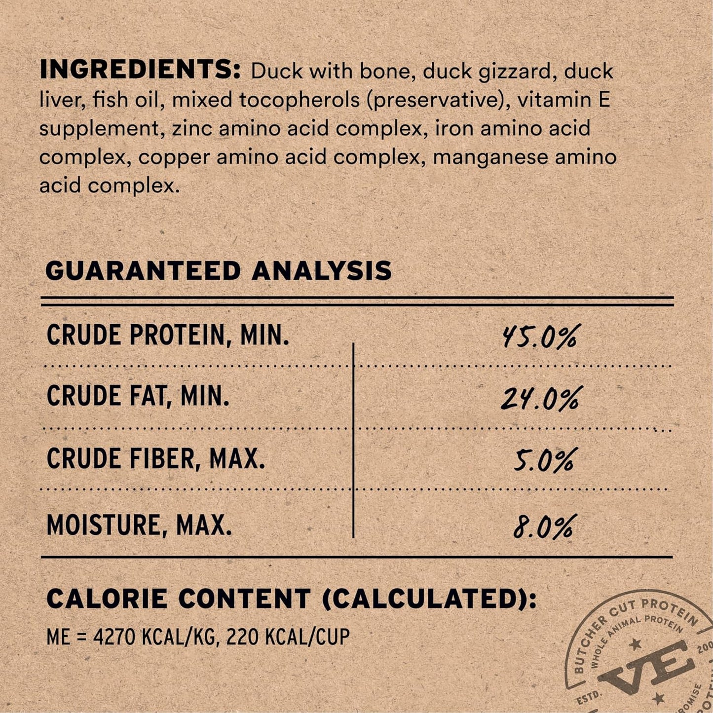 Vital Essentials Freeze-Dried Raw Duck Meal or Mixer Dog Food Crunchy Mini Nibs, 14 oz