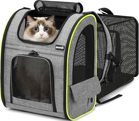 pecute Cat Backpack Expandable, Cat Carrier Backpack Breathable, Large