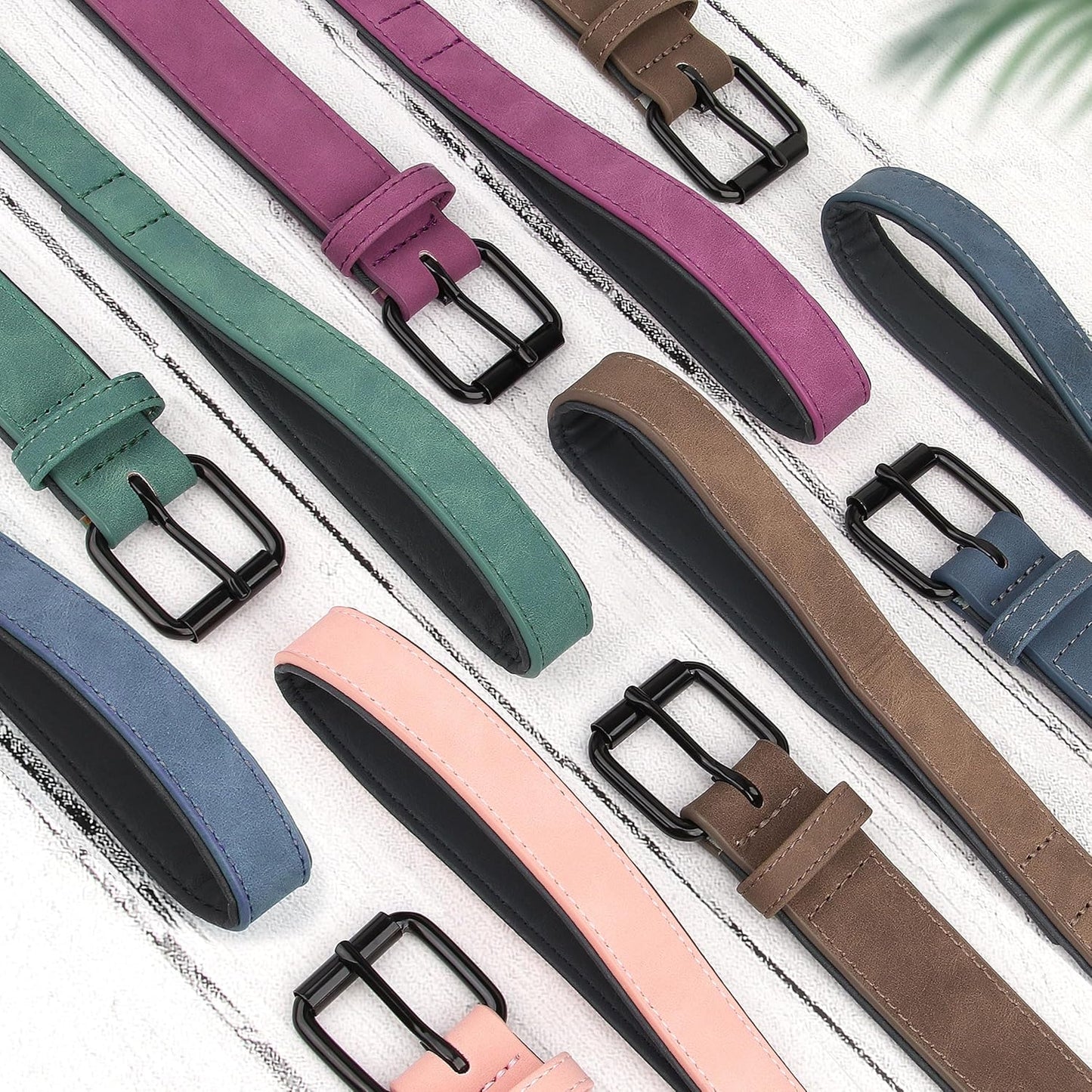 Didog Soft Padded Leather Dog Collar and Leash Set, Heavy Duty Dog Leash and Collar Set with Metal Buckle, Breathable Dog Collars with 4FT Leather Dog Leash for Small Medium Large Dogs, Purple, M