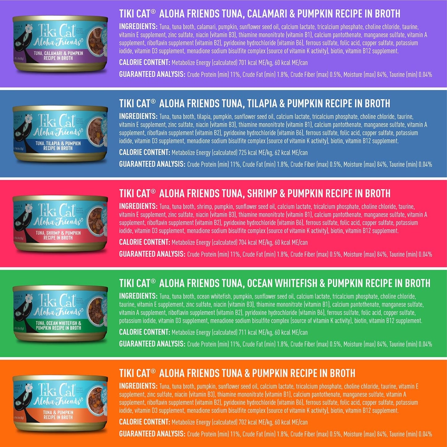 Tiki Cat® Wet Cat Food Mega Pack, Fish Favorites Variety Pack, 2.8/3 oz. Can (24 Count)