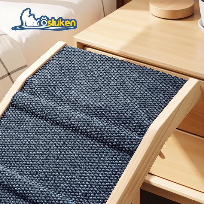 2026 Upgraded Dog Ramp for Bed, 63" Long Foldable Pet Ramp for Small Large Dogs, Dog Ramps for High Beds Car, High Traction with Platform 6 Adjustable Heights 24" to 30" Up to 220LBS, Wood