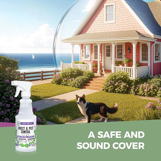 VermExon Peppermint Oil Insect & Pest Control Spray – 16oz Natural Plant-Based Bug Killer for Spiders, Ants, Flies, and Other Insects, Safe for Home & Kitchen Use