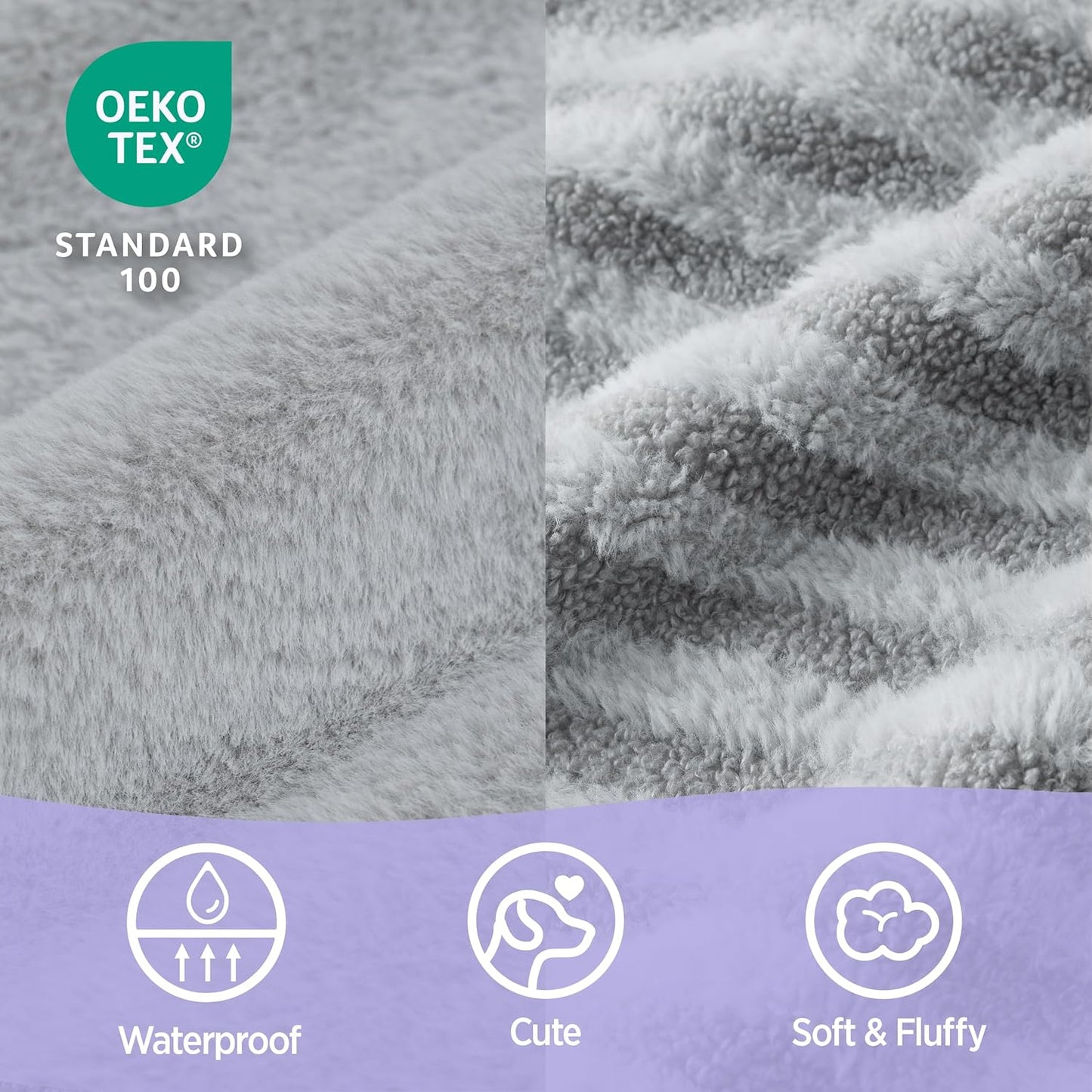 LE SURE Cute L-Plus Dog Beds, Orthopedic Waterproof Large Pet Bed with Sides, Non-Slip Bottom and Egg-Crate Foam Dog Couch Sofa with Washable Removable Cover, Grey