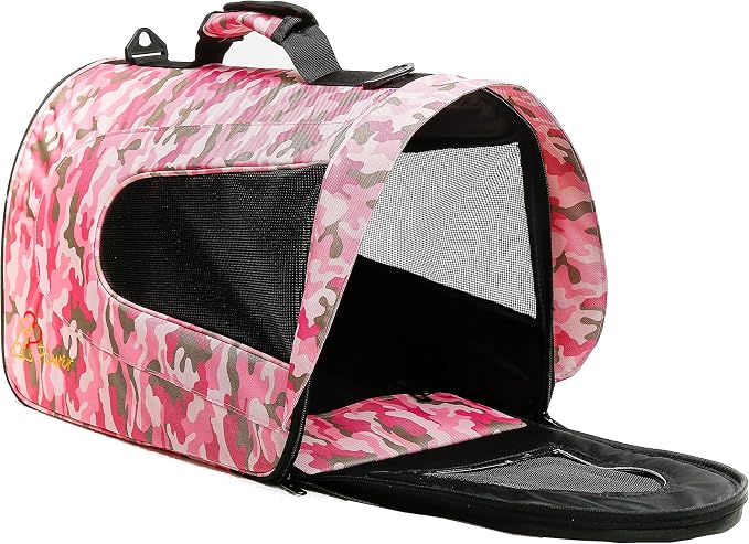 Pawer 18” x 11”x 11” Soft-Sided Foldable Airline Approved Pet Carrier for Cat, Puppy and Small Dog, Washable 600D Oxford Fabric, with Handle and Strap for Carry, Multiple Colors Available