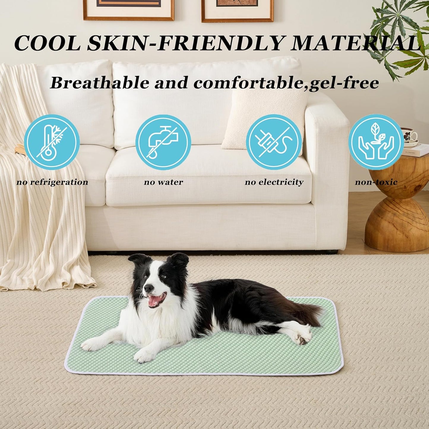 MICROCOSMOS Pet Cooling Mat & Sleeping Pad- Breathable Bubble Surface, EZ Clean. Keep Cooling for Pets, Kids and Adults in Summer.(Green, 28" x 22")