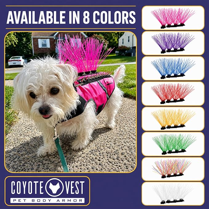 Coyotevest Coyotewhiskers Protective Nylon Dog Harness Bristles, Blue | Nylon Bristles for Coyotevest or Spikevest Help Deter Coyotes, Aggressive Dogs and Birds of Prey Dog Accessory Made in USA