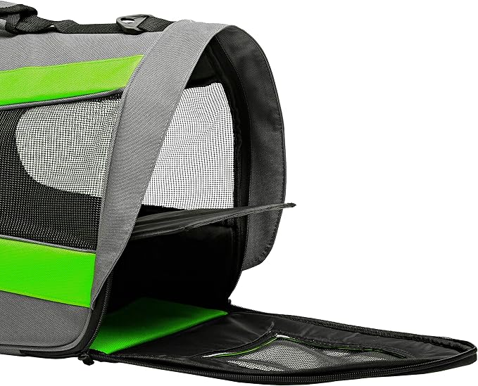 Pawer 18” x 11”x 11” Soft-Sided Foldable Airline Approved Pet Carrier for Cat, Puppy and Small Dog, Washable 600D Oxford Fabric, with Handle and Strap for Carry, Multiple Colors Available