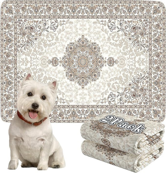 Washable Pee Pads for Dogs, 2 Pack Reusable Puppy Training Pads. 36''x48'' Super Absorbent Dog Rugs, Non-Slip and Leakproof Pee Mat for Dogs, Whelping Pads for Crates and Floors