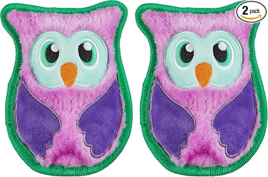 Outward Hound Durablez Minis – Squeaky Plush Dog Toy, No Stuffing for Less Mess, Interactive & Tough, Jumbo Squeaker, Puppies & Small Dogs, Owl, 5.8", (Pack of 2)