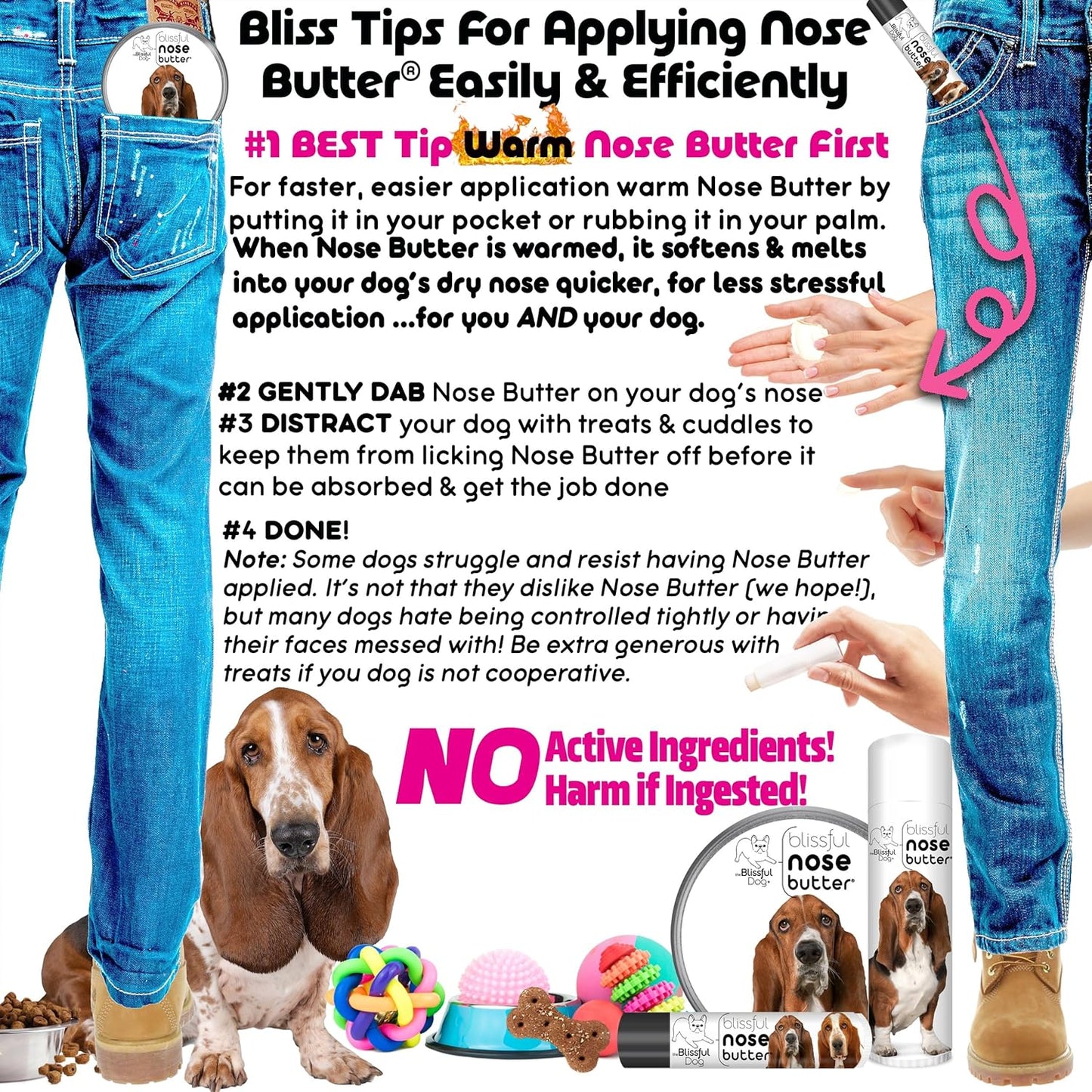 The Blissful Dog Basset Hound Unscented Nose Butter, 16oz