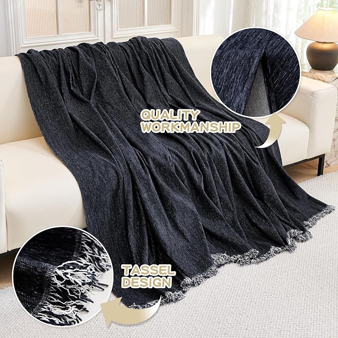 MYSKY HOME Oversized Couch Cover Sofa Covers Couch Covers for 3 Cushion Couch Sofa Pet Friendly L Shaped Couch Cover Sectional Couch Covers Non Slip Furniture Protector for Kids, 91"x150", Navy Blue