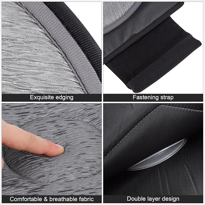 YARNOW 360 Degree Swivel Seat Cushion for Car, Dark Gray Rotating Chair Pad, Non-Slip Auto Revolving Base for Elderly and Pregnant Women, Home Office Mobility Assist