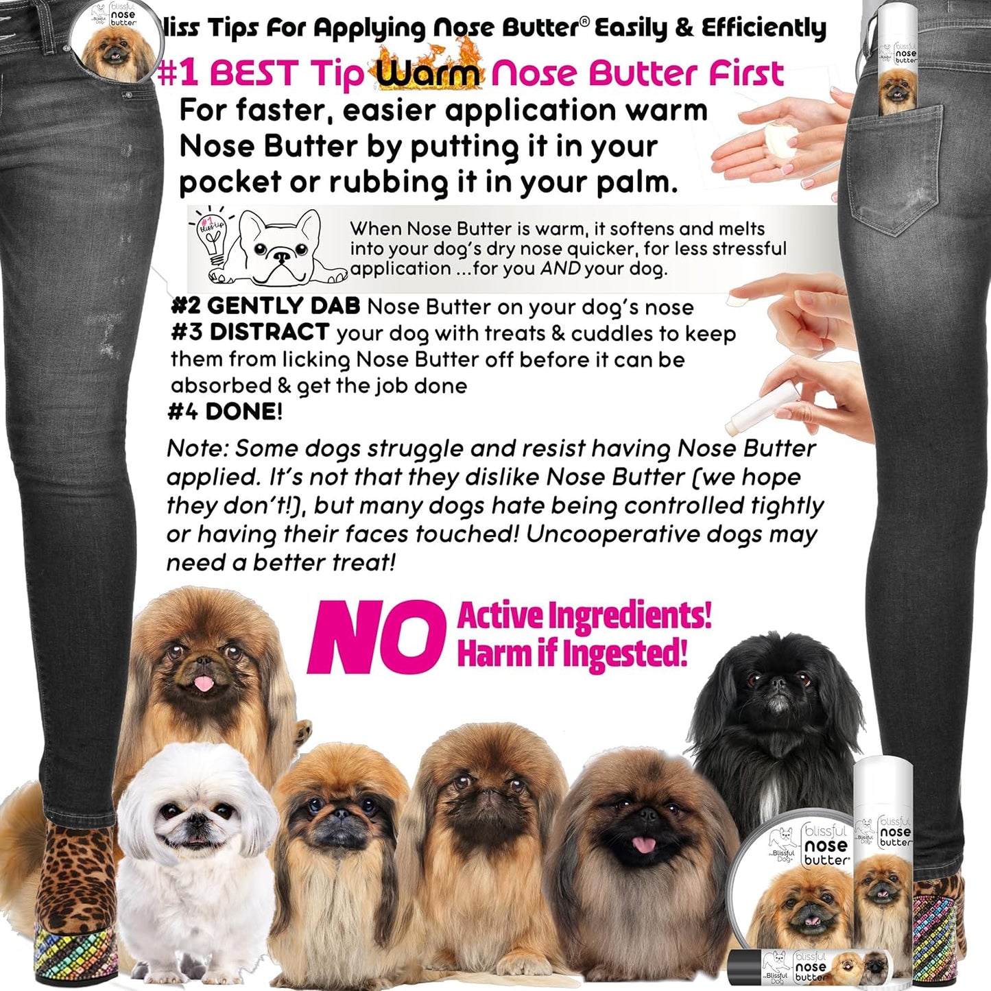 The Blissful Dog Pekingese Unscented Nose Butter - Dog Nose Butter, 1 Ounce