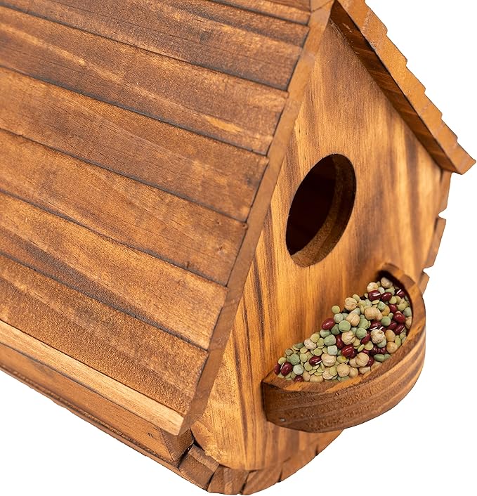 Set of 2 COLEBA Bird Houses for Outside,Outdoor Bird House Bird Families Bluebird Finch Cardinals Hanging Birdhouse for Garden
