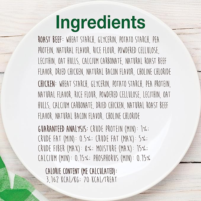 Nylabone Healthy Edibles Natural Dog Chews, Long Lasting Bones for Dogs, Roast Beef & Chicken Flavor Dog Treats, X-Small (34 Count)