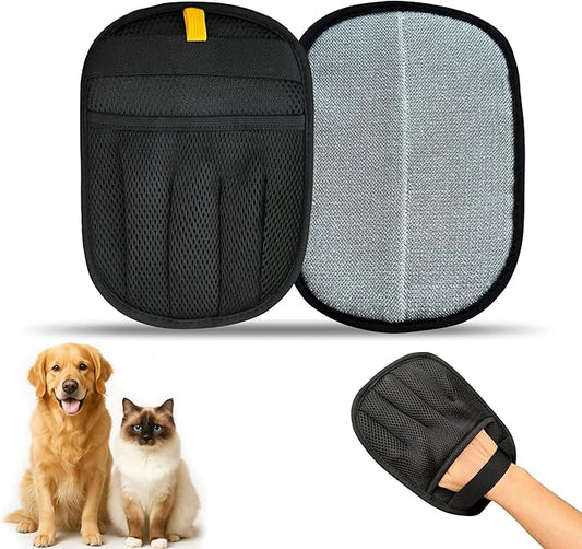 Greenwyn Pet Hair Removal Glove – Upgraded 5 Finger Reusable Electrostatic Grooming Tool for Dogs & Cats, Removes Hair, Lint & Debris from Carpet, Couch, Car Seat & Clothing (1 Piece)