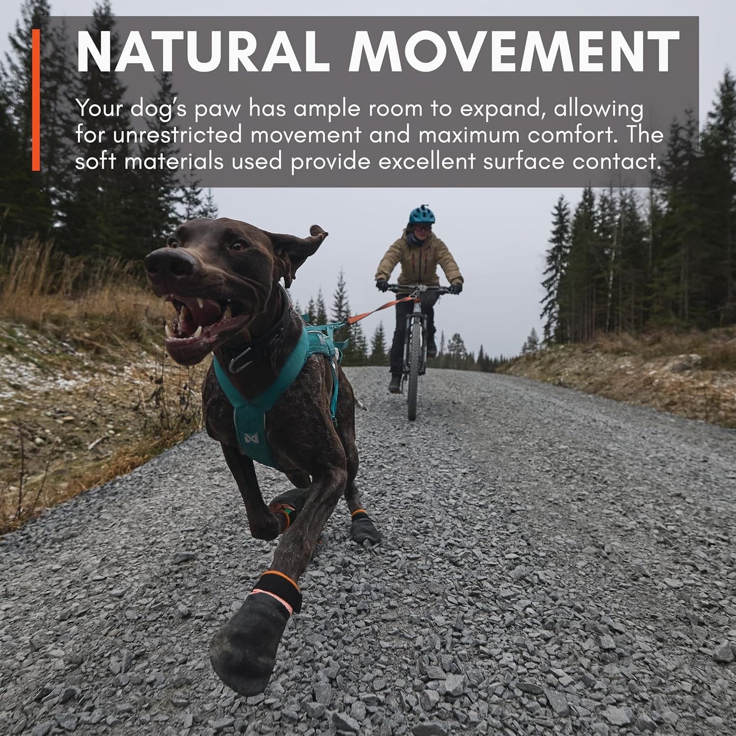 Non-stop dogwear Protector Booties, 4-Pack of Dog Booties for Hot Pavement and Rough Surfaces with Anti-Slip, Waterproof and Comfortable for Large Dogs