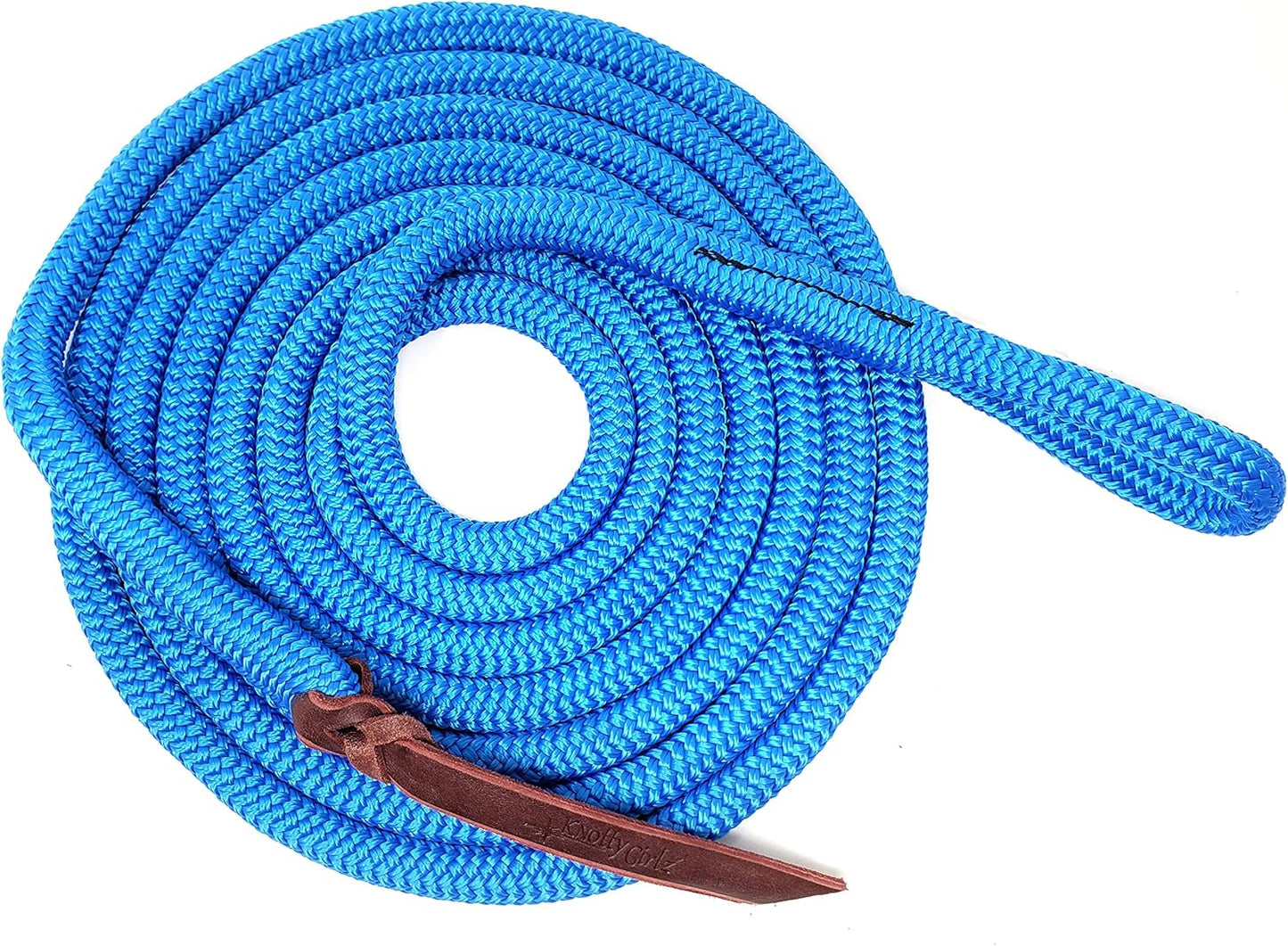 Double Braid Lead Rope with Eye Splice Loop, 12-14FT Lengths (Blue, 12 ft.)