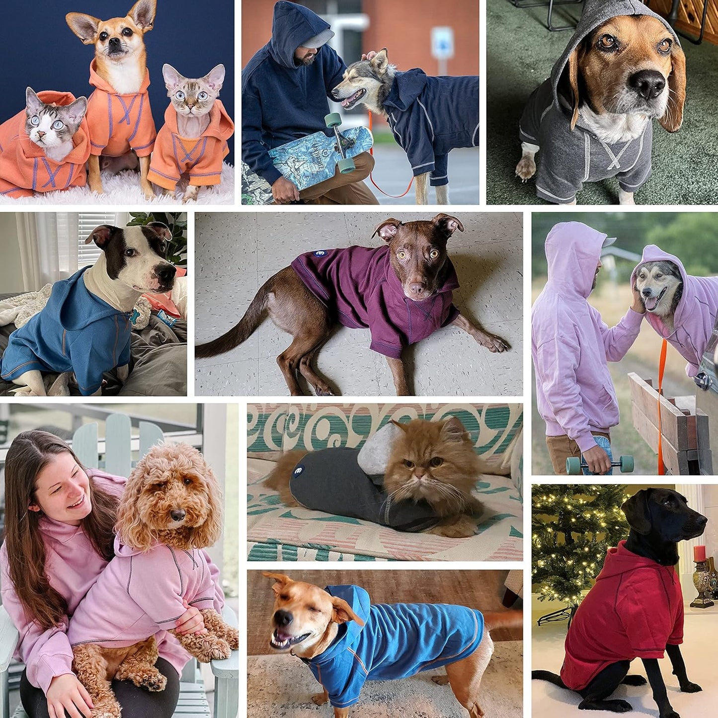 Blueberry Pet Essentials Hoodie – 26″ Cotton‑Blend Sweatshirt with Hood, Alaskan Blue, Machine‑Washable Dog Jersey