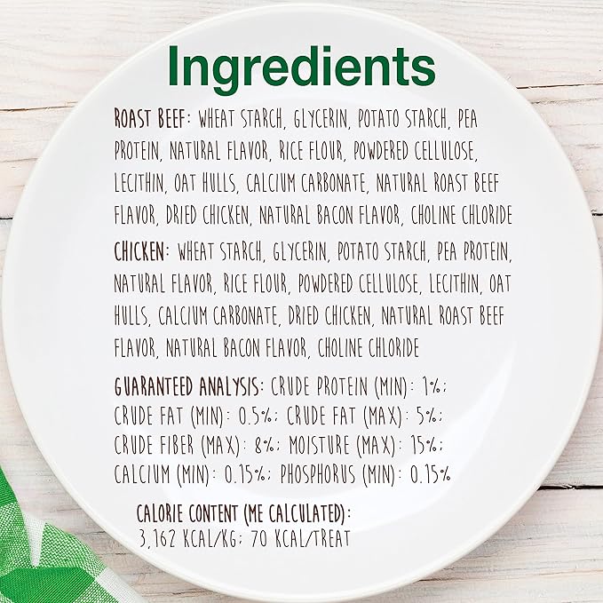 Nylabone Healthy Edibles Natural Dog Chews, Long Lasting Bones for Dogs, Roast Beef & Chicken Flavor Dog Treats, X-Small (8 Count)