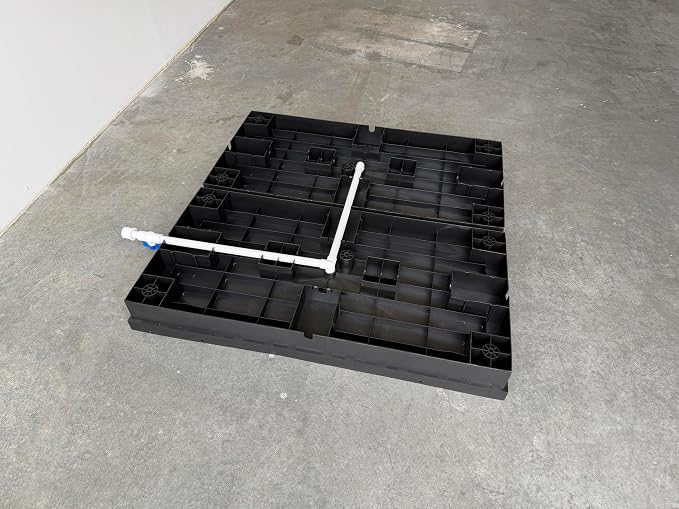 Quick and Clean 4' x 4' Basic Dog Potty Station with SmartDrain Wastewater System – Artificial Grass Indoor & Outdoor Dog Potty, Automatic Liquid Removal, Locking Casters, No Floor Drain Required