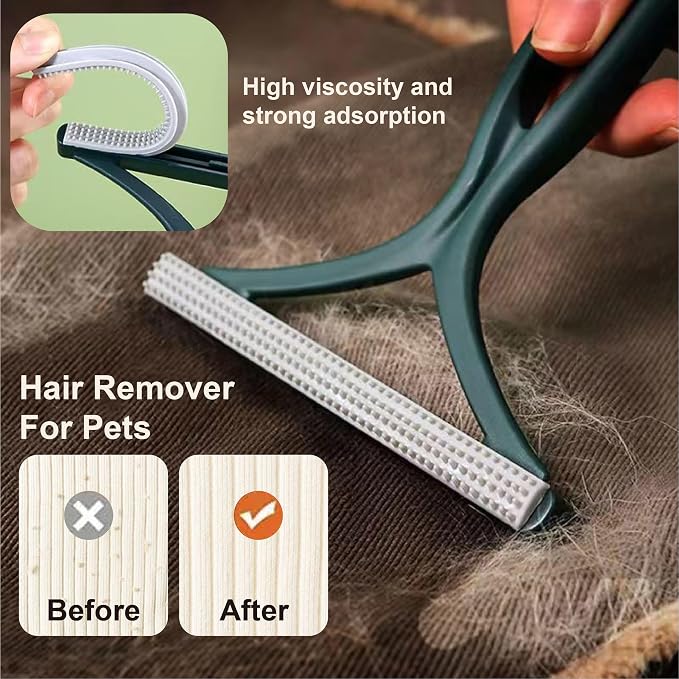 2-PCS Pet Hair Remover Gloves with A Hair/Lint Removal Tool, Reusable Magic Brush Pet Hair Removal Glove for Dogs & Cats, Remove Dog/Cat Hair from Couch, Carpet, Car Seat.