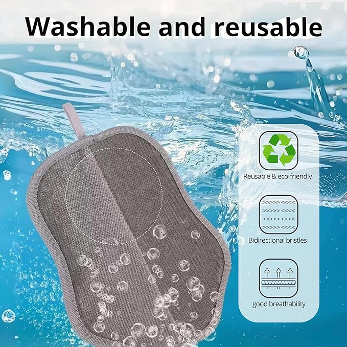 Xontri 2025 Upgrade Electrostatic Pet Hair Removal Glove, A Reusable Pet Hair Remover Tool for Cats, Dogs, Clothing, Couches, Carpets(Gray Glove, Dog Keychain)