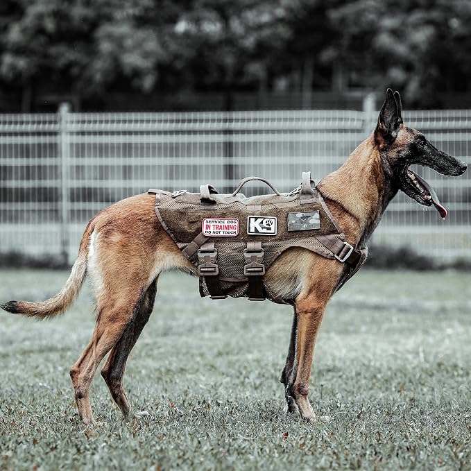 Tactical Dog Harness No Pull for Large Working Dogs Military Dogs Vest Police Service Training Dogs Molle Harnesses with Handle … …