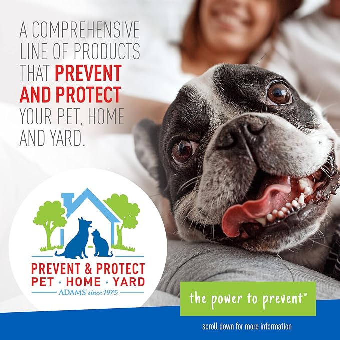 ADAMS Flea & Tick Home Spray for Indoor House Treatment, Tick and Flea spray for Home, Carpet, Furniture & Pet Bedding, Controls Bed Bugs, Cockroaches, Spiders & Mosquitoes, 8 oz