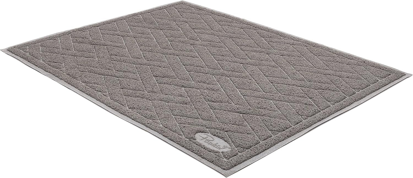 Pawkin Cat Litter Mat, Jumbo XX-Large, 4x3 Feet, Fits Two Litter Boxes or Extra Coverage for One Box, Gray