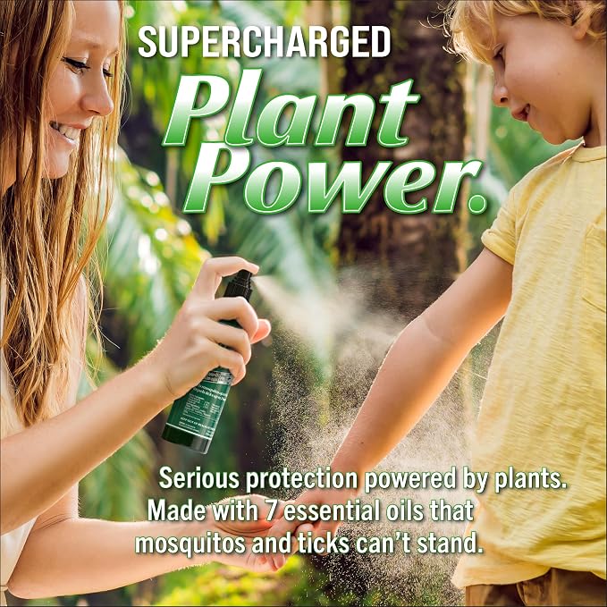 Bug Soother MAX DEET-Free Tick & Mosquito Repellent Spray, 8 oz. 2 Pack | Extra Strength | Natural & Plant-Based | Safe for Entire Family | Woody/Herbaceous Aroma | Made in the USA