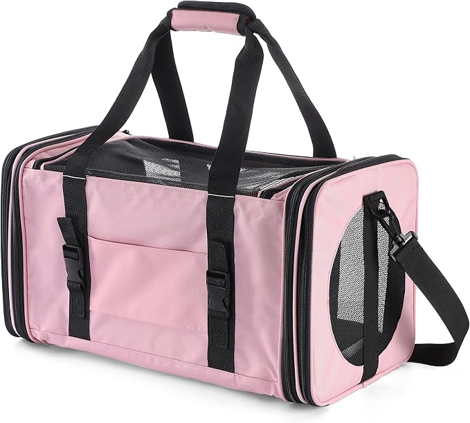 Soft-Sided Pet Carrier for Cats Small Dogs of 15 Lbs Medium Pink