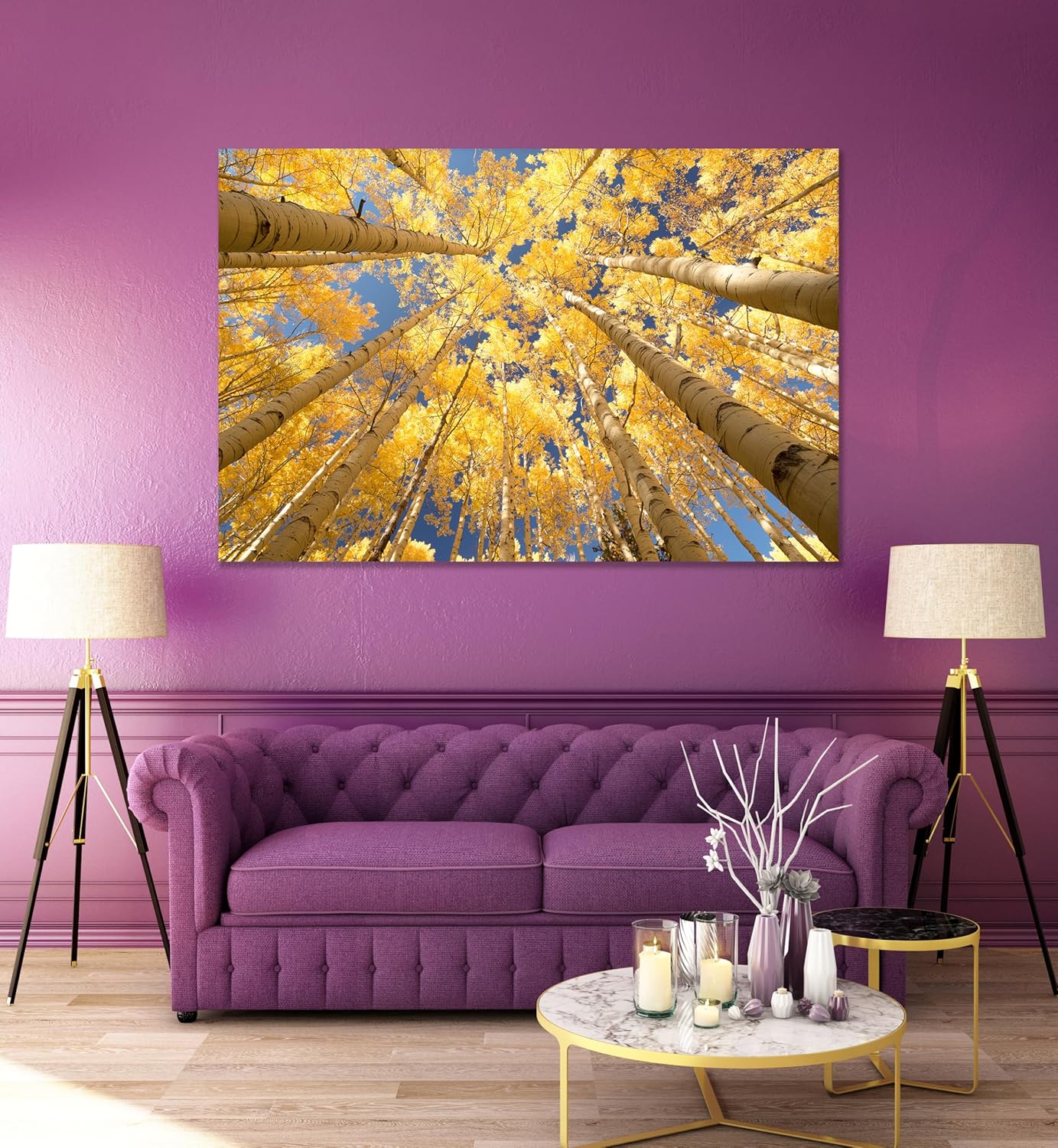 Nature Wall Art Prints - Ocean Forest Mountain Lake Canvas Landscapes - Small to Extra Large Living Room Bedroom Kitchen Bathroom Décor (Reaching for the Sky, 31L" x 47W")