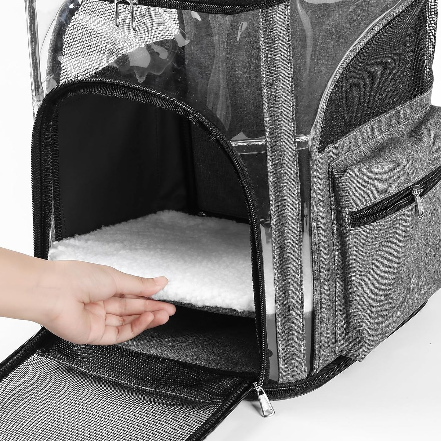 Cat Carriers Dog Carrier Pet for Small Medium Cats Dogs Puppies up to 25 Lbs, TSA Airline Approved Soft Sided, Collapsible Travel Puppy - Black Grey (M: 13" LX11.4 WX17.3 H, Black)
