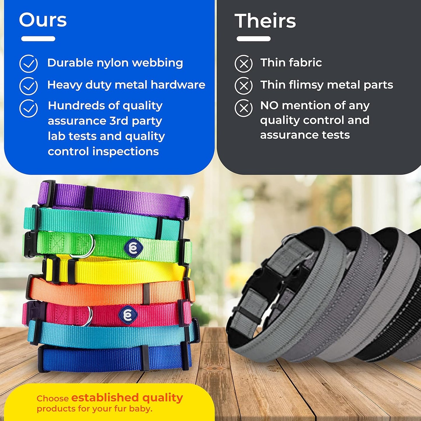 Blueberry Pet Essentials X-Small Dog Collar in Blazing Yellow | Adjustable & Eco-Friendly Durable Nylon Strap | Classic Collar for X-Small Dogs, Boy & Girl Pets