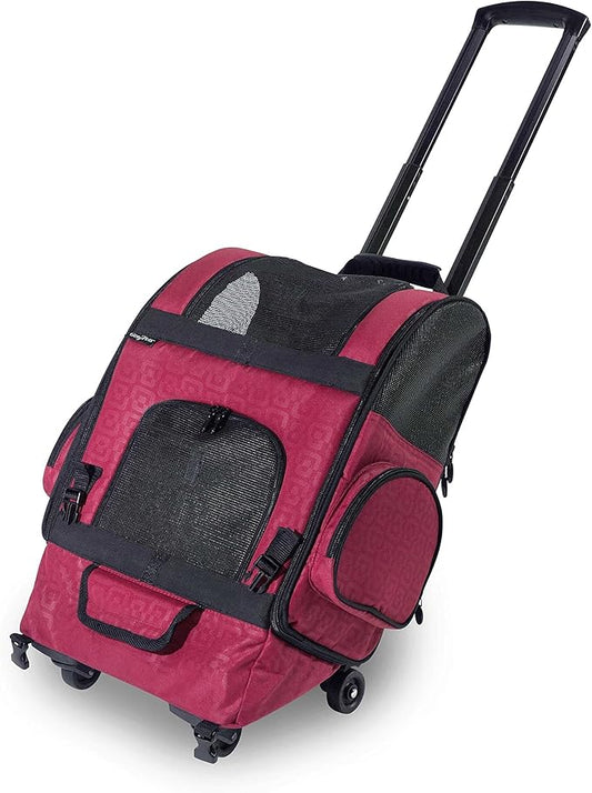 Gen7Pets Dog Carrier - Large Red Roller Bag Pet Carrier