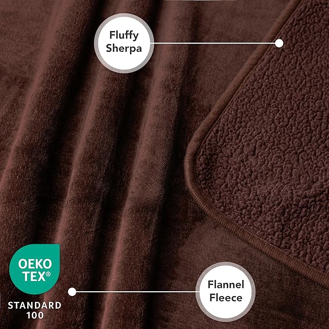 PetAmi Waterproof Dog Blanket Sherpa Fleece, Pet Small Medium Dogs, Reversible Large Cat Throw Bed Couch Sofa Furniture Protector, Soft Plush Microfiber (Medium 29x40, Brown), (29x40)