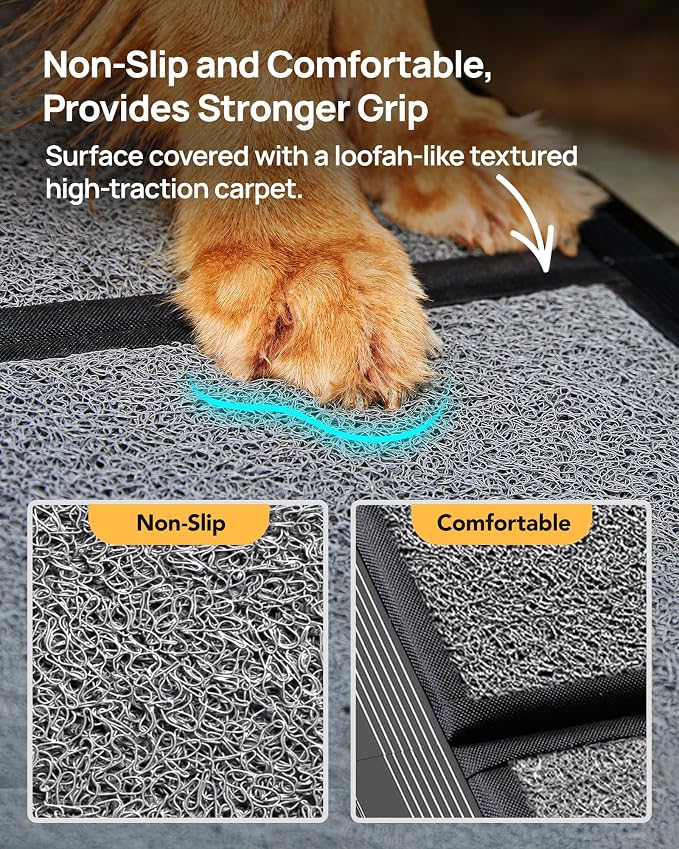 Dog Ramp for Car, 71" L × 19.7" W, Extra-Long Extra-Wide Foldable | Extra-Long for a Gentler Climb, Extra-Wide for a Safer Climb, Non-Slip Rug Surface, 250-lb Capacity