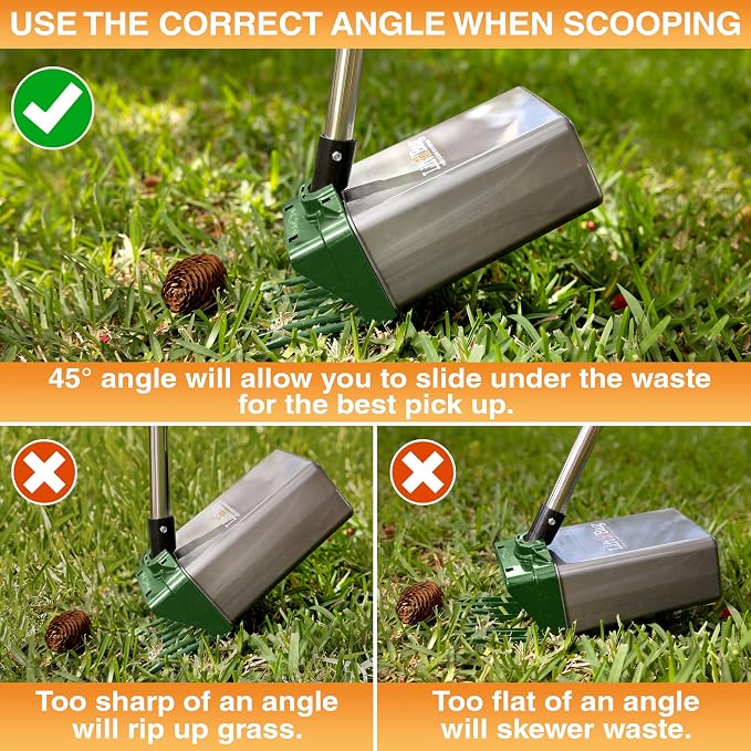 Neater Pet Brands Lift N’ Bag 2.0 Dog Pooper Scooper with Bag Attachment & 31" Pole for Small to Large Dogs, New Longer Pole, 60 Refill Bags, Heavy Duty Dog Poop Scooper for Yard, One-Hand Use