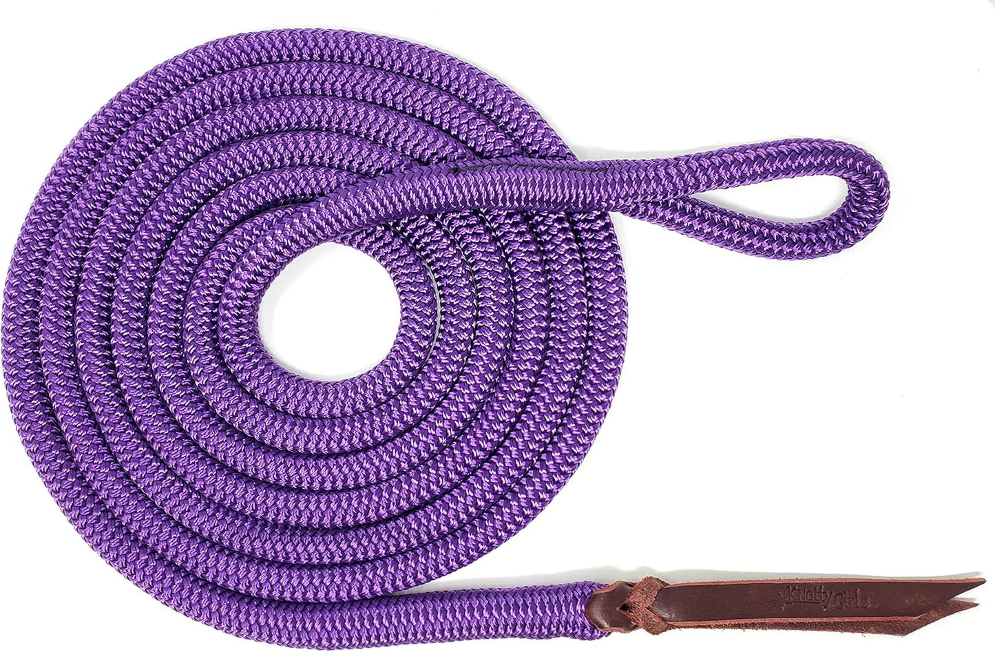 Double Braid Lead Rope with Eye Splice Loop, 12-14FT Lengths (Purple, 12 ft.)