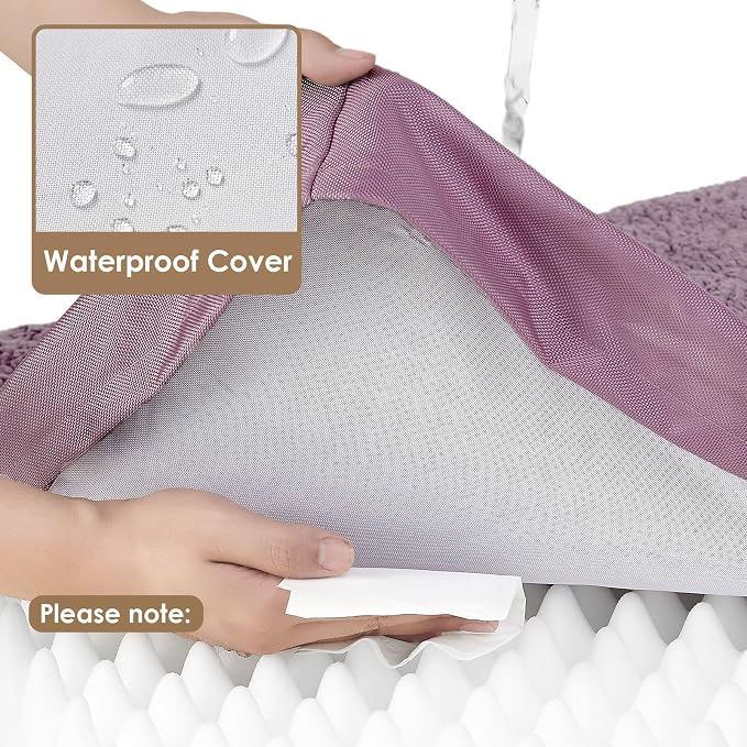 EHEYCIGA Orthopedic Dog Bed Medium with Removable Washable Cover, 30x20 | Egg Crate Foam Support, Durable Oxford fabric, Non-Slip Bottom, Machine Washable, Soft Waterproof Plush Pet Bed Mat For Crate