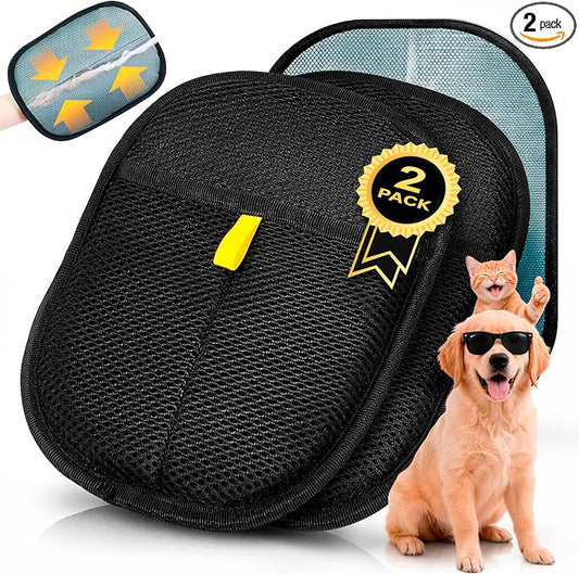 2 Pack Pet Hair Remover Gloves – Cat & Dog Fur Removal Mitt, Reusable Hair Cleaner Glove for Couch, Furniture, Clothes & Car Seats, Lint Cleaning Mitt, Animal Hair Remover Tool