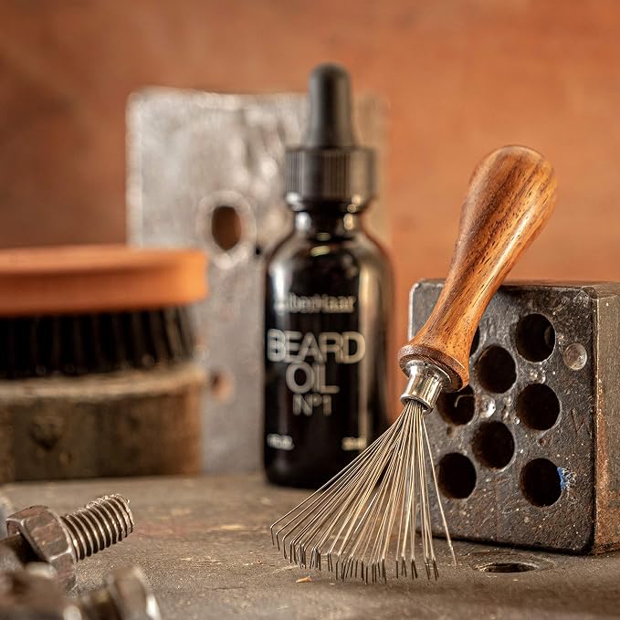 ZilberHaar Brush Cleaner - Beard and Hair Brush Cleaner Tool - Hand-Made Natural Hairbrush Cleaner Tool - 4.3 Inches Long and 1.9 Inches Wide at Rake End