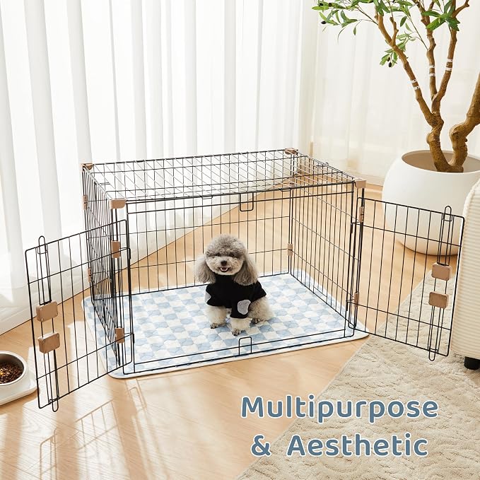 2 Pack Blue Checkered Washable Pee Pads for Dogs, Checkered Reusable Dog Pee Pads, for Puppy Playpen, Crate, Whelping Box, Potty Training, Cute Aesthetic Absorbency, Leak-Proof Non-Slip, Large