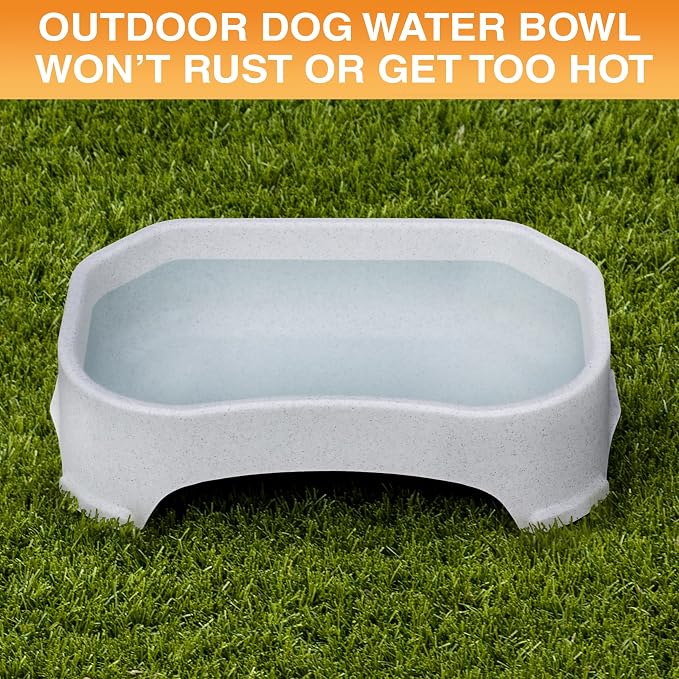 Neater Pet Brands Extra Large Water Bowl for Dogs, Outdoor Dog Water Bowl (1.25 Gallon XL Capacity), Big Trough Style Food Dish for Indoors or Outside, No Spill Large Dog Bowls, Vanilla Bean