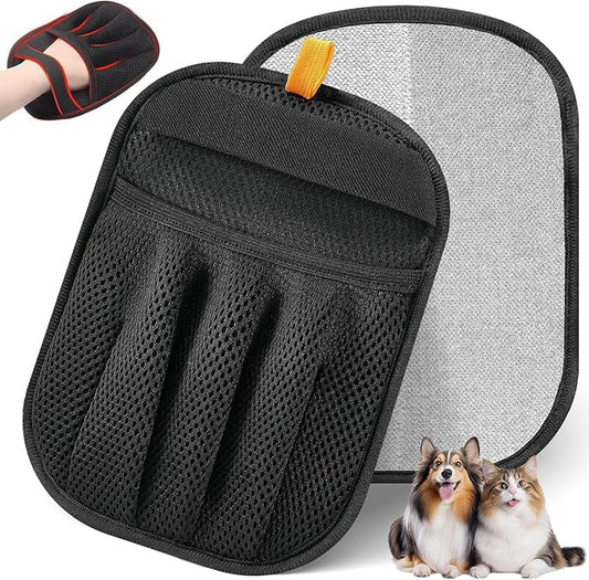 Pet Hair Removal Gloves for Cats & Dogs, Five-Finger Electrostatic Reusable Magic Brush for Effortless Pet Hair Remover Tool on Carpet, Clothing, Laundry, Couch, Car Seat