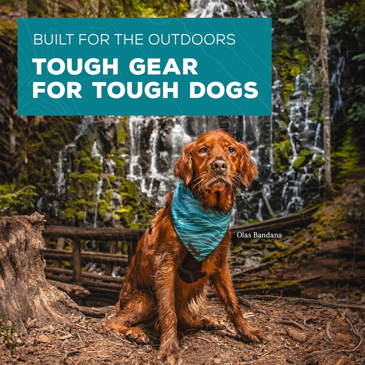 Wilderdog Dog Bandana with Lightweight Quick Drying Poly-Blend Mesh Material in Camp