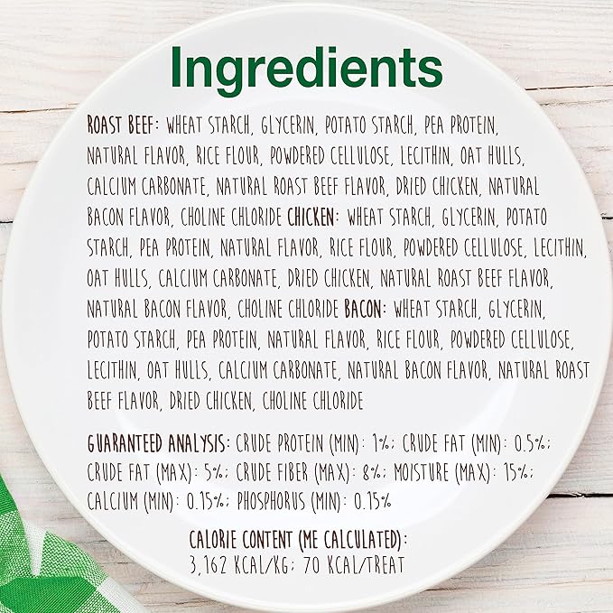 Nylabone Healthy Edibles Natural Dog Chews, Long Lasting Bones for Dogs, Roast Beef & Chicken Flavor Dog Treats, X-Small (3 Count)