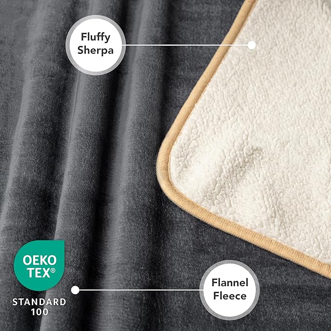 PetAmi Waterproof Dog Blanket for Medium Large Dogs, Pee Proof Pet Blanket for Couch Bed, Reversible Water Proof Blanket for Puppy Indoor Cat, Soft Dog Fleece Blankets Washable, 40x60 Gray/Beige