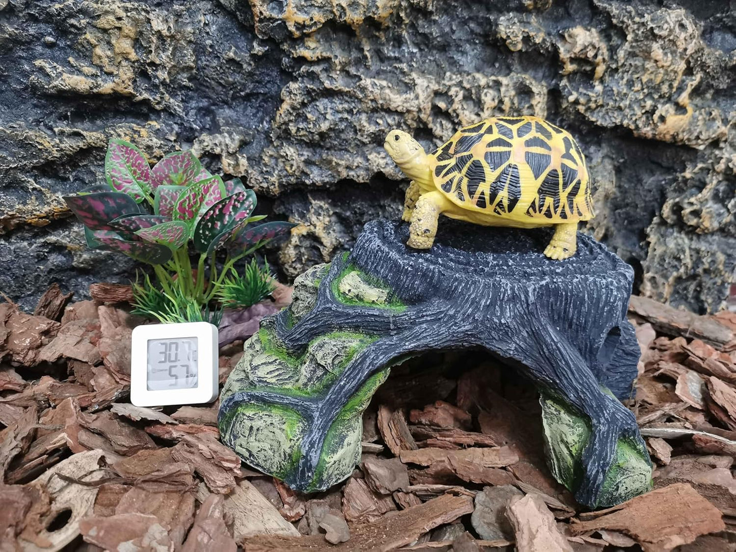 Reptile Hide Snake Hide for Bearded Dragon Gecko Lizard Baby Ball Python Little Turtle Tortoise Use 9.8"×8.5"×3.9",Aquarium Decor for Betta Fish Shrimp